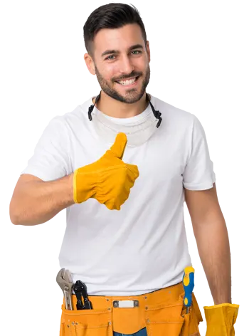 Profissional da Grampiso fazendo sinal de positivo